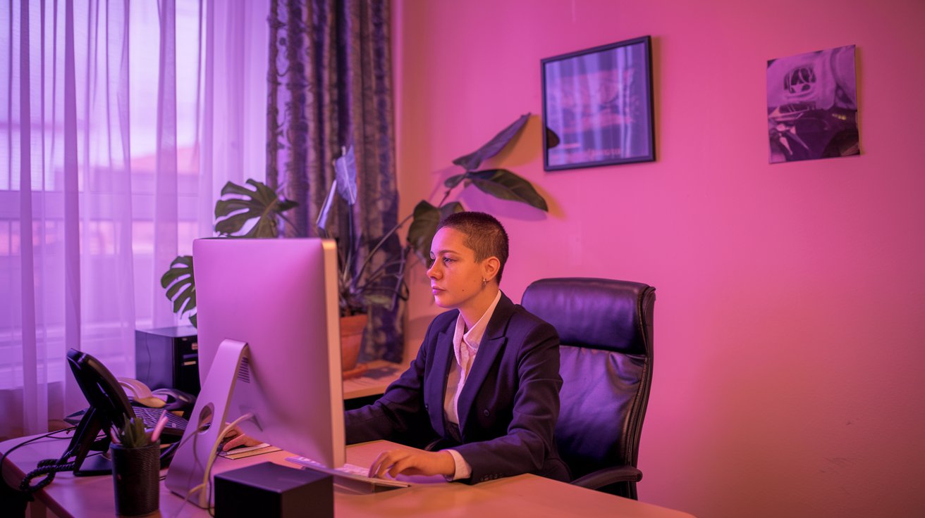 A Girl performing Financial Market Analysis